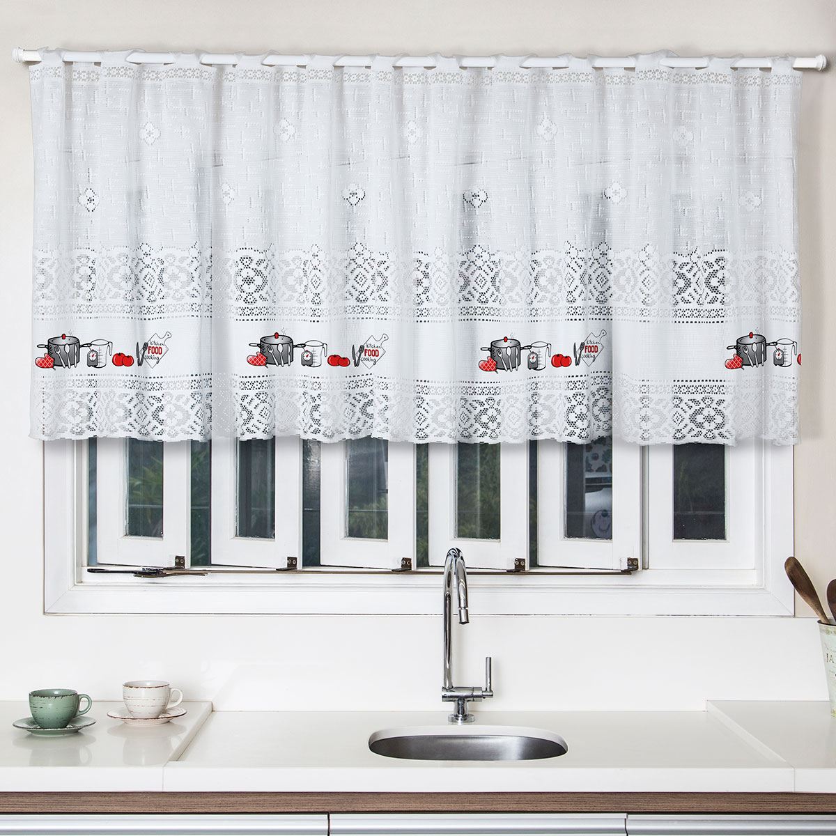 Cortina Para Cozinha De Renda 200x80cm Havan Utens Lios Branco Havan Cortina Para Cozinha De Renda 200x80cm Havan Utens Lios Branco Havan