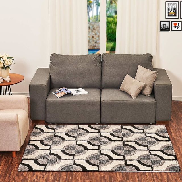 Tapete Dubhai 1,33x1,90m para Quarto e Sala Preto Menor preço em Tapete Dubhai 1,33x1,90m para Quarto e Sala Preto